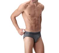 PEROFIL Slip Uomo 4 Seasons Midi Brief El. EST. 100% Cotone Grigio Scuro 7-XXL