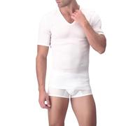 PEROFIL T-Shirt M/M Scollo V Lana Seta Cotone, Bianco 6