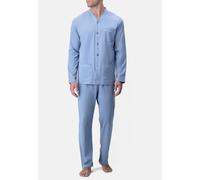 PEROFIL VERONA Pigiama Aperto 100% Filo Scozia BLU-AVIO-BORDEAUX