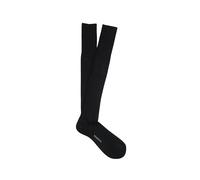 PEROFIL VPRC00325 Calza lunga a costina in 100% Filo di Scozia, Nero 41/42