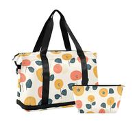 Peronal Item Travel Carry on Weekender Overnight Gym bag Tote per Aereo Viaggio 2 Pc et, semplice retrò fioriture cerchio
