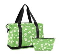Peronal Item Travel Carry on Weekender Overnight port Gym bag for Workout 2 Pc et, Margherita Verde