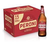 Peroni Birra Edizione Speciale, Cassa Birra con 15 Birre in Bottiglia da 66 cl, 9.90 L, Birra Lager con Malto 100% Italiano, Gusto Moderatamente Amaro, Gradazione Alcolica 4.7% Vol