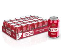 Peroni Birra, Cassa con 24 Birre in Lattina da 33 cl, 7.92 L, Birra Lager con Malto 100% Italiano dal Gusto Moderatamente Amaro, Gradazione Alcolica 4.7% Vol