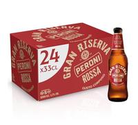 Peroni Birra Gran Riserva Rossa, Cassa con 24 Birre in Bottiglia da 33 cl, 7.92 L, Birra Rossa dal Gusto Corposo con Aroma di Malto e Caramello, Gradazione Alcolica 5.2% Vol
