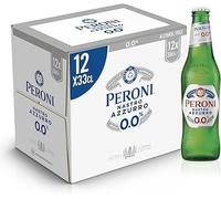 Peroni Nastro Azzurro 0.0 Birra Analcolica Premium Lager, Cassa Birra con 12 Birre in Bottiglia da 33 cl, 7.92 L, Gusto Secco e Rinfrescante, Zero Alcol