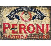Peroni Nastro Azzurro Beer 1846 Targa in metallo alluminio stile vintage bar pub decorazione da parete regalo di compleanno 20 x 30 cm