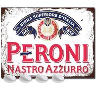 Peroni Targhe in metallo - fissaggi inclusi - Accessori da bar per casa pub o giardino all'aperto pub targa da parete per uomo idee regalo birra cartelli con cartello vintage cimeli