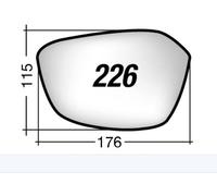 PerOpel Astra L da 2022 Vetro di Ricambio Dx per Specchio Retrovisore 176X115mm