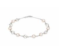 PERORNO Bracciale da donna in oro giallo con perle coltivate rotonde, elegante e sofisticato, Mediano, Oro giallo 9 K, Perla di Tahiti