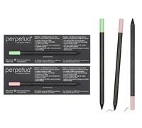 Perpetua PROMO Set 2 Matite Rosa + Verde Pastello - Lapis hb in Grafite Riciclata con Gomma Incorporata, Matita Quasi Infinita da Collezione per Disegno Professionale ed Artistico - Matita Ecologica