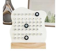 Perpetual Desk Calendar Daily Scheduling, Reusable Desktop Organizer with Cute Month and Date Display, Stationery for 5.91x1.57x6.69 Inch Home Classroom Hotel