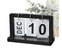 Perpetual Desk Calendar - large wedding prop, modern daily counter | classic standing wooden month tracker, elegant minimal design fixture, functional rotating cube system for desk room table