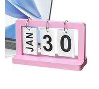 Perpetual Desk Calendar - large wedding prop, modern daily counter | classic standing wooden month tracker, elegant minimal design fixture, functional rotating cube system for desk room table
