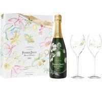 Perrier-Jouët - Champagne Belle Epoque Brut 2016 - Set regalo: 1 bottiglia + 2 calici