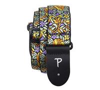 Perri's Leathers Ltd. - Tracolla per Chitarra - Nylon - Jacquard - Arancio Giallo Floreale - Regolabile - Per Chitarre Acustiche/Elettriche/Bassi - Fabbricata in Canada (TWS-7276)