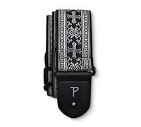 Perri's Leathers Ltd. - Tracolla per Chitarra - Nylon - Jacquard - Argento metallico - Regolabile - Per Chitarre Acustiche/Elettriche/Bassi - Fabbricata in Canada (TWS-6548)