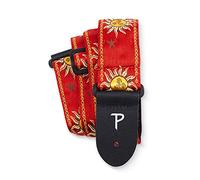Perri's Leathers Ltd. - Tracolla per Chitarra - Nylon - Jacquard - Hello Sunshine - Rosso - Regolabile - Per Chitarre Acustiche/Elettriche/Bassi - Fabbricata in Canada (TWS-7010)