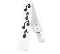 Perri's Leathers Ltd. - Tracolla per Chitarra - Pelle - The Famous Collection - Music Notes - Bianco/Nero - Regolabile - Per Chitarre Acustiche/Elettriche/Bassi - Fabbricata in Canada (BMN-1254)