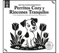 Perritos Cozy y Rincones Tranquilos Monocromático :: Monochrome Libro de Colorear para Adultos: 50 diseños grandes, fáciles y relajantes de perros ... y enmarcar| mas music antiestrés de colorear.