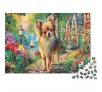 Perro adorable Rompecabezas 1000 Piezas Perro Ángel Blanco con Alas Estético y Desafiante Entretenimiento Creativo Regalo para Familiares/Parejas Adultos y Niños 70x50cm