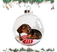 Perro Navidad - Bolas Transparentes Irrompibles, Decoración Cachorro Lindo | Esferas Colgantes Claras Resistentes | Para Centro Comercial Dormitorio Ventana Tienda Hogar Fiesta