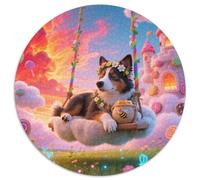 Perro Pastore australiano1000 Pezzi Puzzle Rotondo Da CaneAdulti Bel Regalo Per Amici Di Famiglia Edugattoivi Per Bambini Difficile E Impossibile1000 pezzi (67.5x67.5cm)