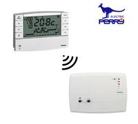 Perry 1TXCRTX05RX01 - Cronotermostato senza fili wireless con ricevitore onde ra