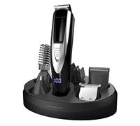 Perry Ellis Kit per la cura della barba multifunzione multifunzione da 16 pezzi | Regolabarba USB ricaricabile per uomo, display a LED e dock di ricarica, rasoio senza fili per capelli, corpo, baffi,