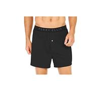 Perry Ellis Men's Luxe Solid Boxer, Black, Medium