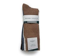 Perry Ellis Portfolio Crew - Calzini da uomo con tallone e punta rinforzati, confezione da 5, Grigio/blu, taglia unica