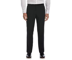 Perry Ellis, Portfolio Performance - Pantaloni da Uomo, Taglio Moderno, Non Si stirano, Elasticizzati, Taglio Frontale Piatto (Taglie 44-56), Quadretti Neri, 30W x 30L