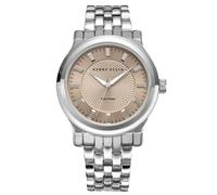 Perry Ellis Solar - Orologio da uomo con quadrante in pietra arenaria, cinturino in lega argentata, impermeabile, analogico