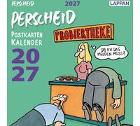 Perscheid Postkartenkalender 2027: Wochenkalender zum Aufhängen oder Hinstellen | Tischkalender mit Cartoons auf 53 Postkarten zum Sammeln und Verschicken