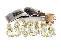 Persebre Scene - Statua in resina, set religioso, ornamento di Natale | Figure alla nascita con Jesús María José, decorazione cristiana per l'ufficio di casa