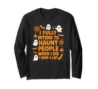 Perseguiterò Le Persone Quando morirò Sarcastic Ghost Halloween Maglia a Manica