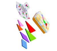 PERSELOSO 1 set Educativo Legno Tangram Jigsaw per Puzzle Interattivo per Apprendimento Geometrico Colori Vivaci e Combinazioni Illimitate