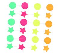 PERSELOSO 2 Ghirlanda Decorativa Fluorescente Bandiera Stelle e Cerchi per Compleanno Matrimoni e Decorazioni Indoor Outdoor Metri per Ogni Occasione
