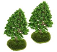PERSELOSO 2 Pezzi Alberi in Miniatura per Modellismo, Alberi Artificiali in Plastica Verde Forma Realistica per Creazioni Artistiche e Decorazioni di Piccoli Spazi Verdi e Tavoli da Sabbia