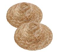 PERSELOSO 2 pezzi Cappello di Paglia Unfinished DIY per Pittura Creativa Cappello Vuoto per Graffiti Asilo Accessorio Estivo per Feste Spiaggia e Decorazione Casa