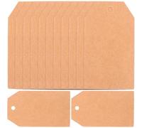 PERSELOSO 200 Etichette Vuote in Carta Kraft 7x4 Cm Punta a Freccia, Cartellini Vintage Fai da Te per Bomboniere e Segnaposto, Tag Resistenti e Scrivibili per Artigianato e Confezioni