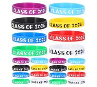 PERSELOSO 24pezzi Braccialetti Laurea Silicone Class Of Accessori Feste Laurea Colorati e Morbidi Regali Laureati Uomo Donna Souvenir Graduate Party