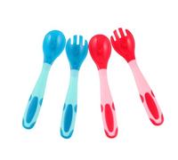 PERSELOSO 2Sets Tpe Cucchiaio Svezzamento Facile Afferrare Resistente Diverse Posizioni Alimentazione Rosa