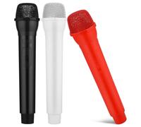 PERSELOSO 3 Pezzi Microfoni Giocattolo in Plastica per Prop Realistici Leggeri per Karaoke Spettacoli e Pratica Discorso Accessori per Costume e Feste