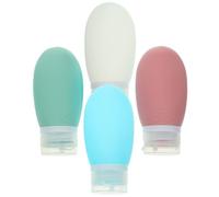 PERSELOSO 4 pezzi Bottiglie da Viaggio in Silicone Flaconi Vuoti Flessibili per Shampoo e Balsamo Contenitori Spremere Riutilizzabili per Cosmetici e Prodotti da Bagno Kit Organizer per