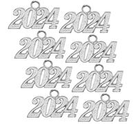 PERSELOSO 50 Pezzi Ciondoli la Laurea 2024 in Lega Argento, Accessori per Creazione di Gioielli Fai da Te, Charms Numeri per Collane, Bracciali e Orecchini, Decorazioni Artigianali