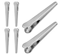 PERSELOSO 6 Pezzi Clip per Sacchetti Alimentari in Acciaio Inossidabile Argento, Clip per Sigillare Sacchetti di Cibo per Cucina e Casa, Conservazione Prolungata e Protetta