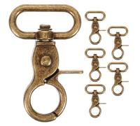 PERSELOSO 6 Pezzi Ganci a Scatto in Lega di Zinco, Chiusura Girevole per Borsa Design a Morsetto Grande, Clip di Collegamento per Borse, Zaini e Accessori Fai da Te, Colore Ottone Antico,