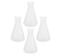 PERSELOSO Beute Coniche Bocca Larga in Plastica Trasparente Set di 4 Pezzi da 250ml Forma Conica Stabile e Graduata, per Laboratorio Scientifico e Educativo