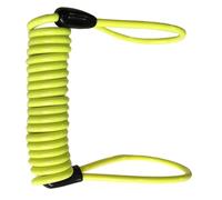 PERSELOSO Cavo Sicurezza Giallo Leggero in Plastica 2 Estremità ad Anello per Blocca Disco Veicolo e Bici Filo Freno Coiled per Promemoria Anti-furto